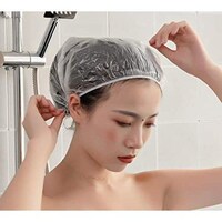 Picture of Disposable Shower Caps 300Pcs Hair Clear Plastic For Spa Home Use H