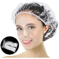 Picture of Enyee 100Pcs Disposable Shower Caps, Individually Wrapped Larger