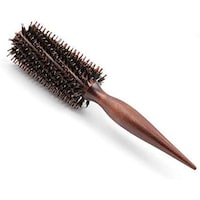Picture of Blow Dry Wooden Round Hair Bristle Comb Brush, Black & Brown