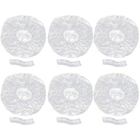 Picture of Ultnice Disposable Shower Caps Plastic Clear Waterproof Bath Caps