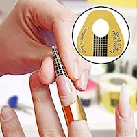 Picture of Lainrrew 500 Pcs Nail Art Tips Extension Form Guide Sticker