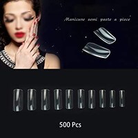 Picture of Hot 10 Size Women Nude Transparent Full False Nail Art Tips