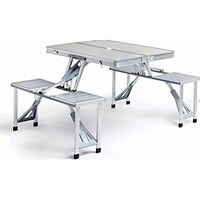 Picture of Foldable & Portable Outdoor Aluminum 4-Seater Table, Silver