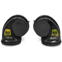 Picture of Powered Pair Black 12V High Low Sound Electric Snail Horn For Suv's