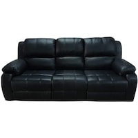 Picture of Jilphar Furniture 3 Seater Recliner Leather Sofa Black