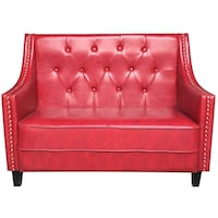 Picture of Jilphar Furniture Western Tufted Armchair Sofa With Nail Heads Red JP5016