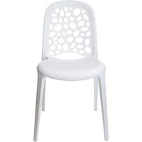 Picture of Jilphar Furniture Round Polypropylene Dining Chairs, White