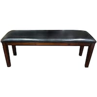 Picture of Jilphar Furniture Upholstered Faux Leather Wooden Bench Dark Brown JP1158