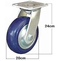 Picture of Globe Enduranced Nylon Caster 8" Wheels Blue Fixed, Swivel