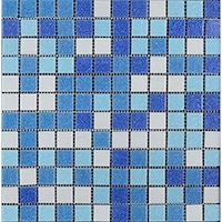 Picture of Swimming Pool Glass Mosaic White & Blue 625251