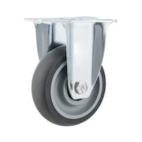 Picture of GLM Thermoplastic Rubber Fixed Caster Wheel, 28100TPRF, 4inch, Black