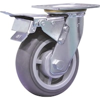 Picture of GLM Thermoplastic Rubber Total Lock Caster Wheel, WH30150TPRB2, 6inch, Silver