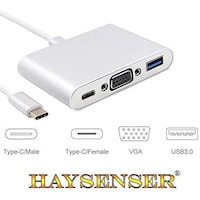 Picture of Haysenser USB C to VGA Hub, White
