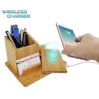 Picture of Akflash Bamboo Wireless QI Desk Fast Wireless Charger 10W, 7.5W and 5W