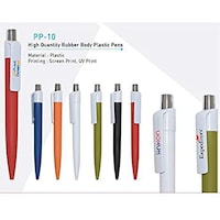 Picture of Akflash Blue Ink Pens, Push-Botton Rubberized Plastic pen, Retractable
