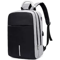 Picture of Travel Laptop Backpack with USB Port, Grey & Black