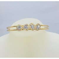 Picture of Cubic Zirconia Bangle Open Design 18K Gold Plated