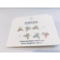 Picture of Hot Wholesale 3 Pairs One Set Butterfly Stud Earrings Group Made