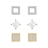 Picture of Hot Wholesale 3 Pairs One Set Square Stud Earrings Group Made