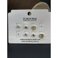 Picture of Hot Wholesale 3 Pairs One Set Stud Earrings Group Made