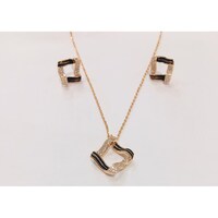 Picture of 18K Rose Gold Plated Pendant Necklace With Earrings Jewelry