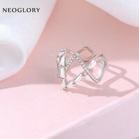 Picture of Rhombus Zircon Statement Rng Platinum Plated Geometric Brass Ring