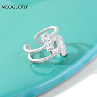 Picture of New Double Layer Asymmetrical Zircon Adjustable Engagement Finger Ring