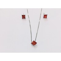 Picture of Neoglory Set Of Pendant And Earrings Red