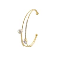 Picture of Simple Design 14K Gilt Zircon Pearl Elegant Bangle