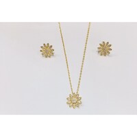 Picture of Sunflower Necklace With Earrings Gold/Silver/Rose Gold