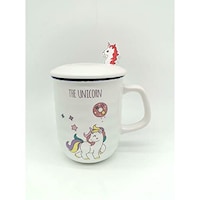 Picture of Unicorn Cup with Lid and Spoon, 400 ml, White