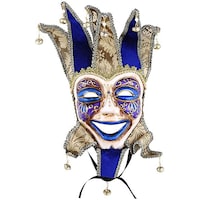 Picture of Daweigao Carnival Happy Face Mask - B2, Gold And Blue