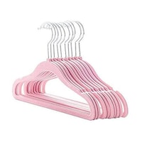Picture of Flocked Hangers,Gently Grip Hooks Light Weight Coat Racks-10Pcs Pink