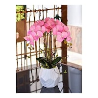 Picture of Yatai Luxury Silk Artificial Potted Orchid Flowers, Pink