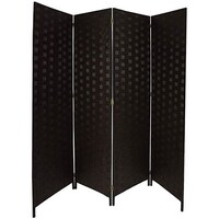 Picture of Yatai 4 Panel Foldable Bamboo Wooden Room Dividers - Dark Brown