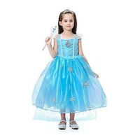 Picture of Elsa Princess Dress With Short Sleeves, Blue - BELAS-01