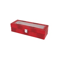 Picture of 6-Compartment Watch Organizer Box, Red