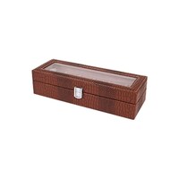 Picture of 6-Compartment Watch Organizer Box, Brown