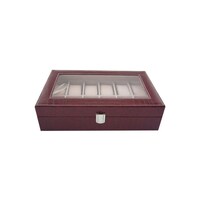 Picture of 12-Compartment Watch Organizer Box, Red