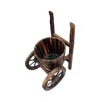 Picture of Ling Wei Tricycle Shaped Wooden Artificial Flower Pot, Brown