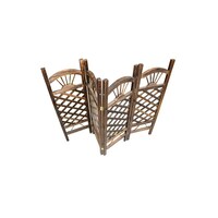 Picture of Decorative Artificial Plant Wooden Fence, Brown