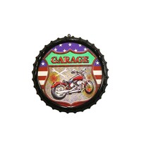 Picture of Motorcycle Garage Round Wall Décor Plaque