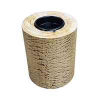 Picture of Decorative Pillar Shaped Wooden Candle Holder, Beige