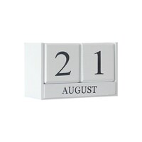 Picture of Wooden Desktop Calendar, White