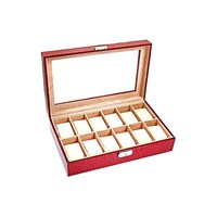 Picture of Watch Box Organizer 12 Compartment With Transparent Lid - Brown