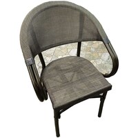 Picture of Textilene Garden Chair for Outdoor and Restaurants, Grey & Brown