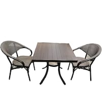Picture of Outdoor Garden Textilene And Polywood Table Set, Brown