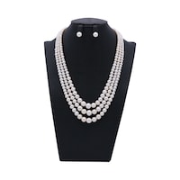 Picture of 3 Layered Pearl Necklace & Earring Set