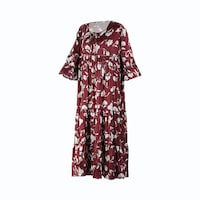 Picture of Susa Women's Ruffled Maxi Dress, Maroon - Free Size