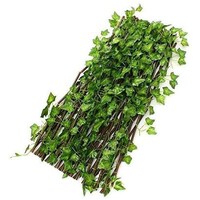 Picture of Expandable Wicker Large Fence with Faux Plants, Green, 120 cm
